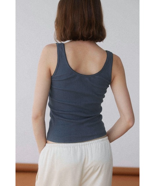 セール】Pico Lace Ribbon Tank Top /ピコレースリボンタンク