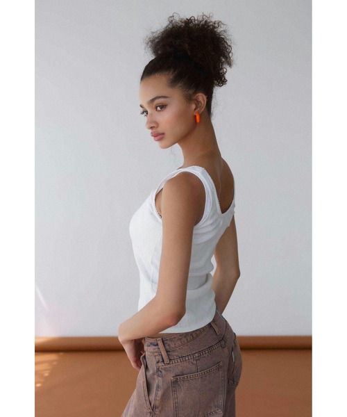 セール】Pico Lace Ribbon Tank Top /ピコレースリボンタンク