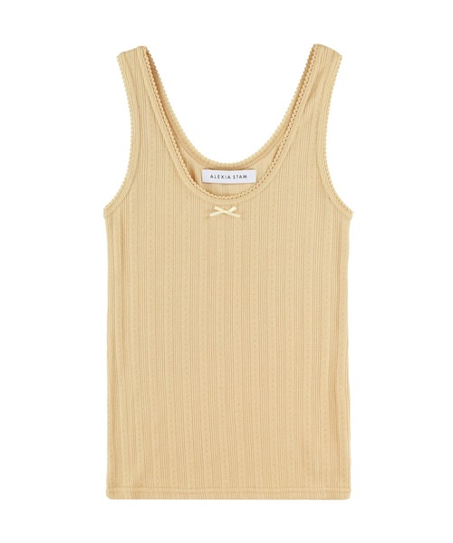 セール】Pico Lace Ribbon Tank Top /ピコレースリボンタンク