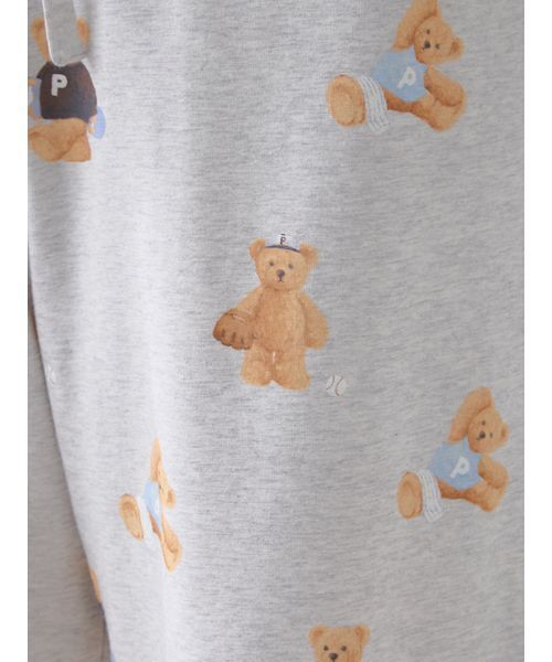 セール】【HOMME】スポーティーベア総柄ハーフパンツ（ルームウェア