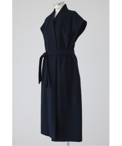 RIM.ARK（リムアーク）の「Dolman wool long vest ドルマンウールロングベスト（ノーカラーコート・レディース・ブラック/ネイビー/グレー・FREE）」の3枚目の写真