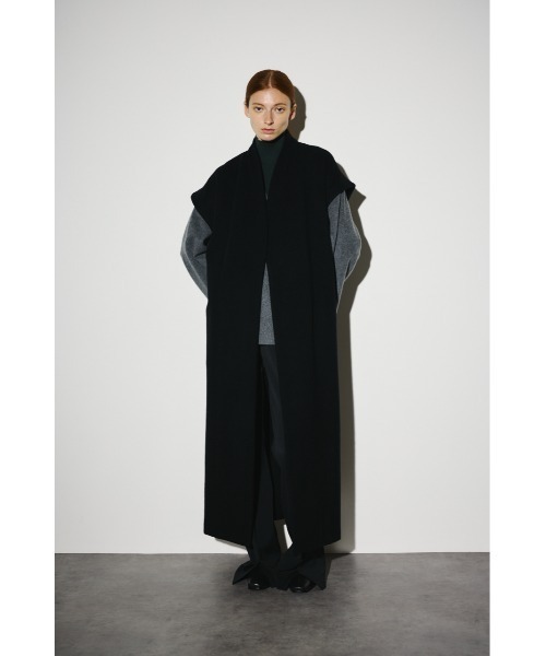 RIM.ARK（リムアーク）の「Dolman wool long vest ドルマンウールロングベスト（ノーカラーコート・レディース・ブラック/ネイビー/グレー・FREE）」の5枚目の写真