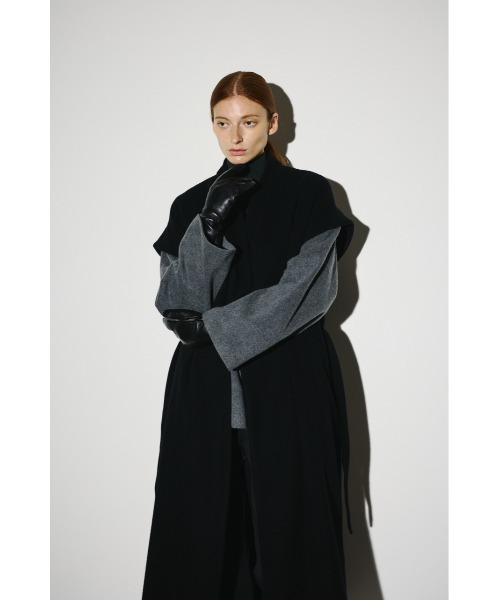RIM.ARK（リムアーク）の「Dolman wool long vest ドルマンウールロングベスト（ノーカラーコート・レディース・ブラック/ネイビー/グレー・FREE）」の7枚目の写真