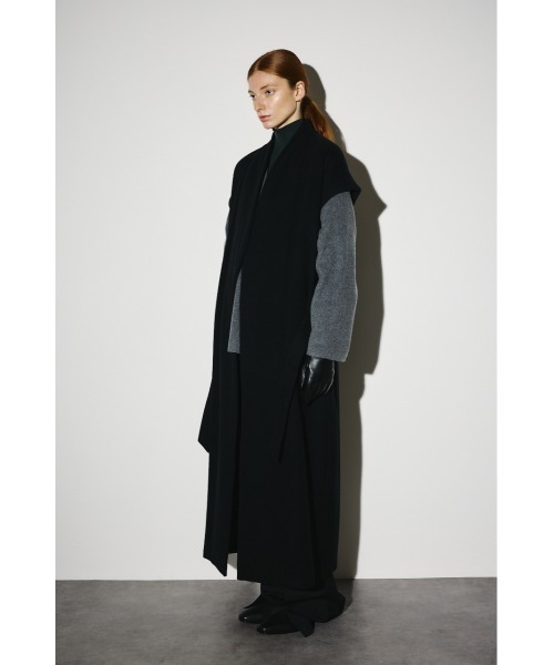 RIM.ARK（リムアーク）の「Dolman wool long vest ドルマンウールロングベスト（ノーカラーコート・レディース・ブラック/ネイビー/グレー・FREE）」の9枚目の写真