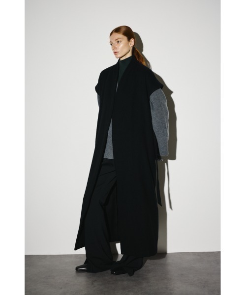 RIM.ARK（リムアーク）の「Dolman wool long vest ドルマンウールロングベスト（ノーカラーコート・レディース・ブラック/ネイビー/グレー・FREE）」の10枚目の写真