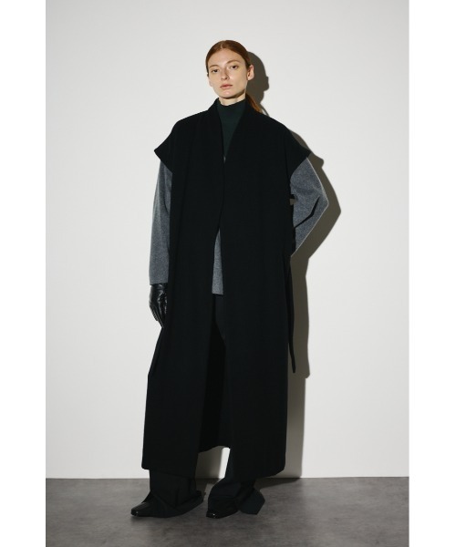 RIM.ARK（リムアーク）の「Dolman wool long vest ドルマンウールロングベスト（ノーカラーコート・レディース・ブラック/ネイビー/グレー・FREE）」の11枚目の写真