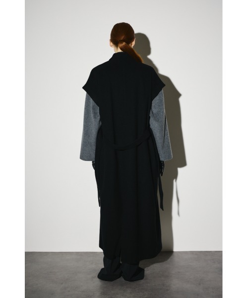 RIM.ARK（リムアーク）の「Dolman wool long vest ドルマンウールロングベスト（ノーカラーコート・レディース・ブラック/ネイビー/グレー・FREE）」の12枚目の写真