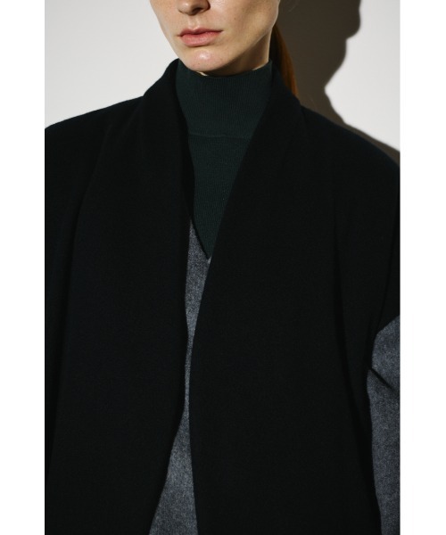 RIM.ARK（リムアーク）の「Dolman wool long vest ドルマンウールロングベスト（ノーカラーコート・レディース・ブラック/ネイビー/グレー・FREE）」の14枚目の写真