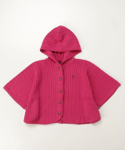 【新品】ポロ　ラルフローレン　ウール フーデッド ポンチョ   160cm L ミニケーブル コットン フーデッド ポンチョ（ポンチョ）｜POLO