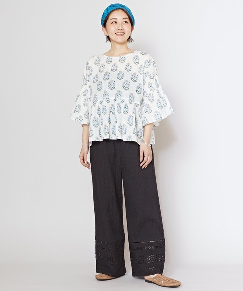 チャイハネ(チャイハネ)の「【チャイハネ】パヴァンブロックプリントトップス(その他トップス・レディース・ブラック/ピンク/ホワイト/ブルー・FREE)」の6枚目の写真