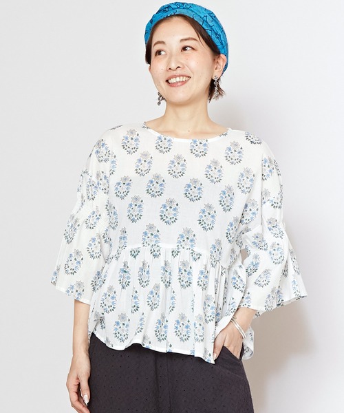 チャイハネ(チャイハネ)の「【チャイハネ】パヴァンブロックプリントトップス(その他トップス・レディース・ブラック/ピンク/ホワイト/ブルー・FREE)」の12枚目の写真