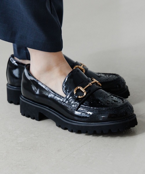 セール】【卑弥呼】【耐水】トラックソールレインローファー（レイン