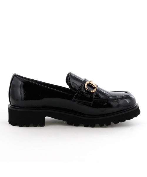 HIMIKO 卑弥呼 現行品 トラックソールローファー　エナメル　ブラック ヒミコ 卑弥呼 【WEB限定デザイン】トラックソールコインローファー