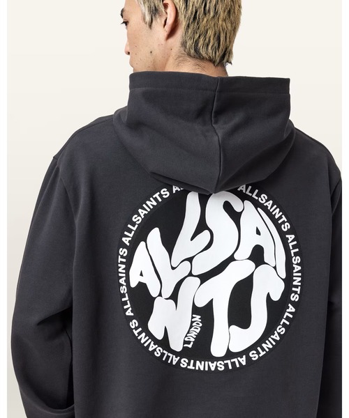 ALLSAINTS(オールセインツ)の「DISTORTION GRAPHIC HOODIE | DISTORTION グラフィック フーディー(パーカー・メンズ・ブラック・L/XS/S/M)」の2枚目の写真