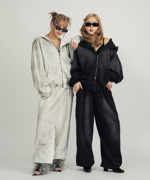 INTER FACTORY（インターファクトリー）の「Killin' me good - ロゴジップフーディー made in INTER FACTORY【ユニセックス】（パーカー・レディース・ブラック/グレー・FREE）」の10枚目の写真