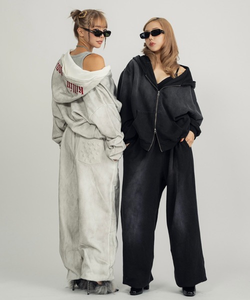 INTER FACTORY（インターファクトリー）の「Killin' me good - ロゴジップフーディー made in INTER FACTORY【ユニセックス】（パーカー・レディース・ブラック/グレー・FREE）」の12枚目の写真