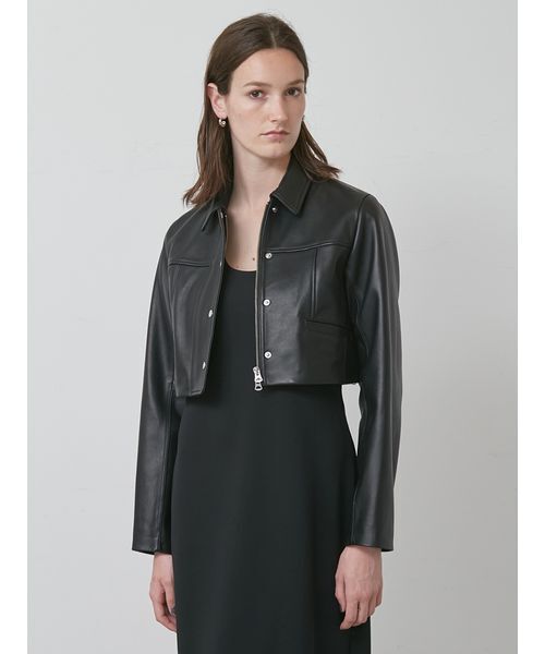 styling/（スタイリング）の「【セットアップ対応】ラムレザーブルゾン（ブルゾン・レディース・ブラック/ブラウン・0/1）」の3枚目の写真