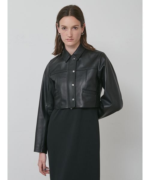 styling/（スタイリング）の「【セットアップ対応】ラムレザーブルゾン（ブルゾン・レディース・ブラック/ブラウン・0/1）」の4枚目の写真