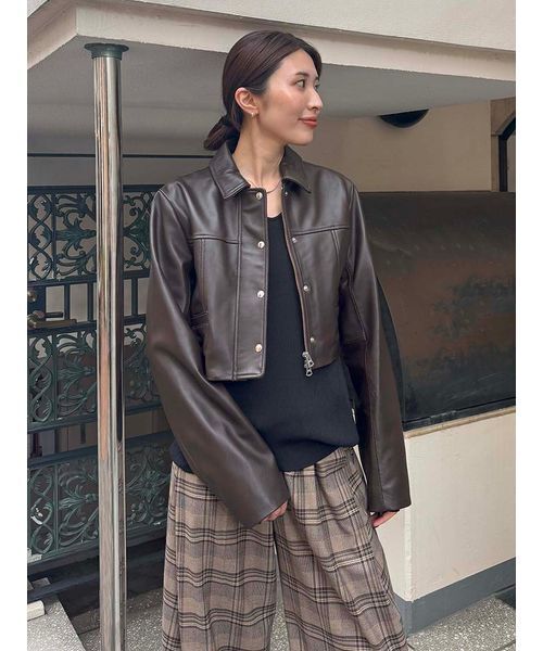 styling/（スタイリング）の「【セットアップ対応】ラムレザーブルゾン（ブルゾン・レディース・ブラック/ブラウン・0/1）」の12枚目の写真