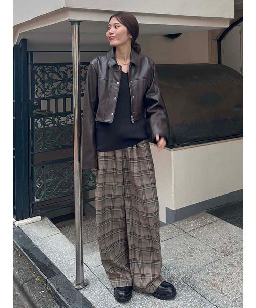 styling/（スタイリング）の「【セットアップ対応】ラムレザーブルゾン（ブルゾン・レディース・ブラック/ブラウン・0/1）」の14枚目の写真