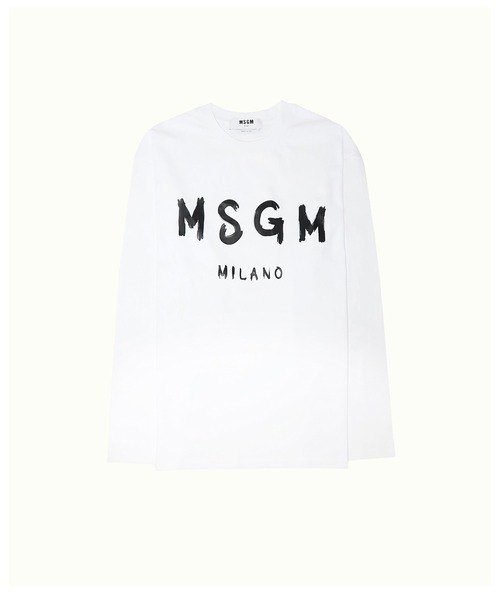 MSGM(エムエスジーエム)の「【Basic Color】MSGM ブラッシュロゴ ロングスリーブTシャツ(Tシャツ/カットソー・レディース・ブラック/ホワイト・M/L/XS/S)」の1枚目の写真