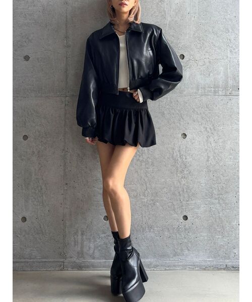 GYDA（ジェイダ）の「【WEB限定】【TINY低身長さん向け】Balloonスカートライクショートパンツ（スカート・レディース・ブラック・FREE）」の13枚目の写真