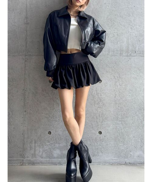 GYDA（ジェイダ）の「【WEB限定】【TINY低身長さん向け】Balloonスカートライクショートパンツ（スカート・レディース・ブラック・FREE）」の12枚目の写真