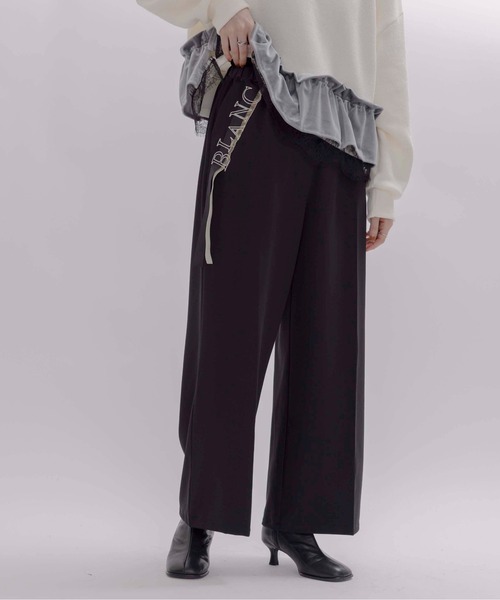 新品タグ付き　Eimee Law サイドライン　ナイロンパンツ Eimee Law パンツ アラベスクプリント サイドラインパンツ