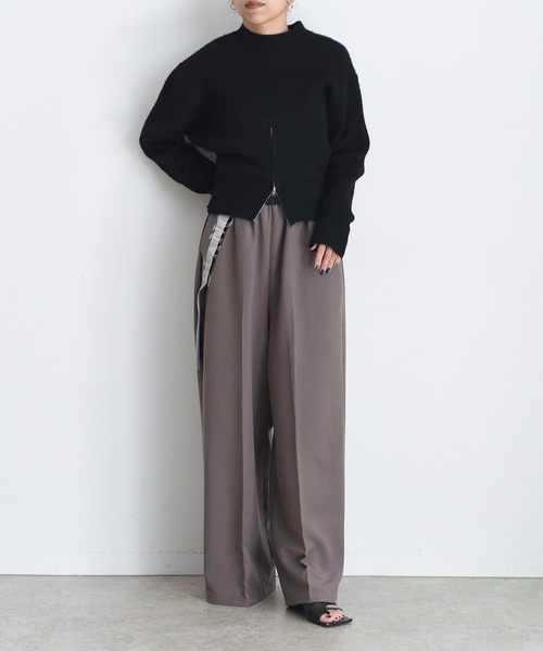 テープロゴエンブロゆるスラックスパンツ（スラックス）｜Eimee Law