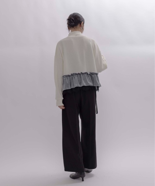 セール】テープロゴエンブロゆるスラックスパンツ（スラックス