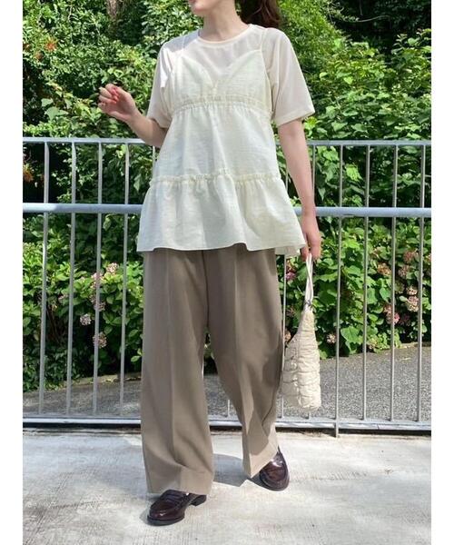 ehka sopo(エヘカソポ)の「ベロア半袖カットソー(Tシャツ/カットソー・レディース・キナリ/ブラウン/ブラック・F)」の20枚目の写真