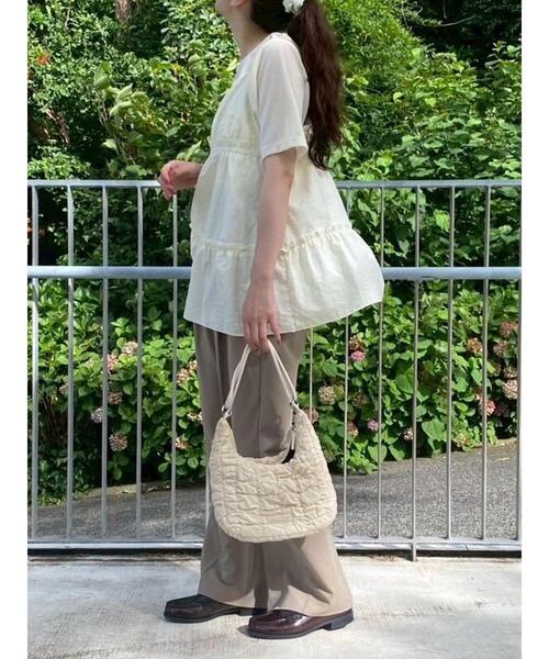 ehka sopo(エヘカソポ)の「ベロア半袖カットソー(Tシャツ/カットソー・レディース・キナリ/ブラウン/ブラック・F)」の21枚目の写真