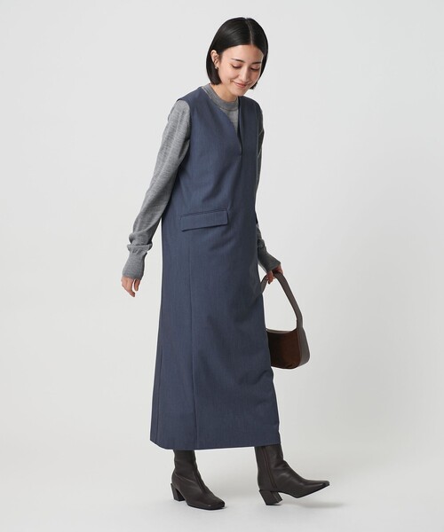セール】【WEB限定】ドレープツイル キーネックワンピース