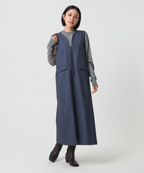 BEAUTY&YOUTH UNITED ARROWS(ビューティーアンドユースユナイテッドアローズ)の「【WEB限定】ドレープツイル キーネックワンピース ウォッシャブル(ワンピース・レディース・グレー系/ネイビー/ブラック・FREE)」の15枚目の写真