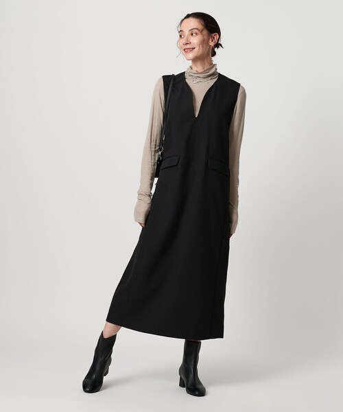 BEAUTY&YOUTH UNITED ARROWS(ビューティーアンドユースユナイテッドアローズ)の「【WEB限定】ドレープツイル キーネックワンピース ウォッシャブル(ワンピース・レディース・グレー系/ネイビー/ブラック・FREE)」の17枚目の写真