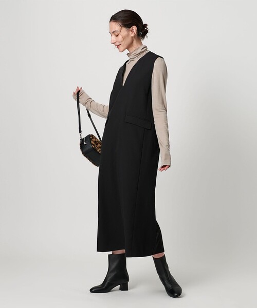 BEAUTY&YOUTH UNITED ARROWS(ビューティーアンドユースユナイテッドアローズ)の「【WEB限定】ドレープツイル キーネックワンピース ウォッシャブル(ワンピース・レディース・グレー系/ネイビー/ブラック・FREE)」の18枚目の写真
