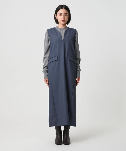 セール】【WEB限定】ドレープツイル キーネックワンピース