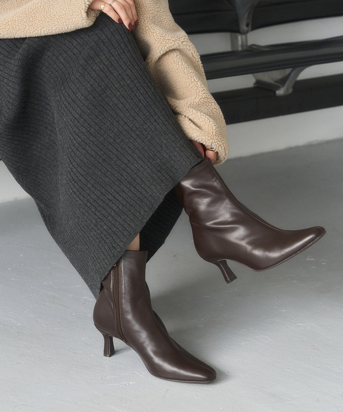 美品✨ RENE CAOVILLA ショートブーツ ブーティ ラインストーン 追加》6cmフレンチスクエアフィットショートブーツ（ブーツ