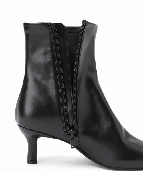 追加》6cmフレンチスクエアフィットショートブーツ（ブーツ