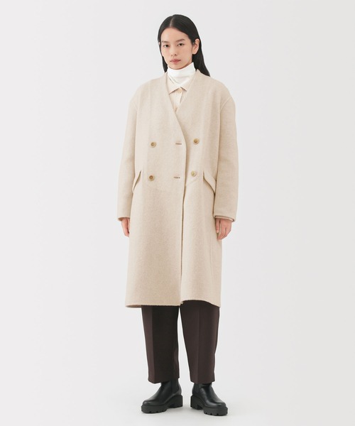 美品♡セオリー ダブルブレストPコート カシミヤ混 ダブルフェイス ベージュ THE COAT | Theory luxe（セオリーリュクス）公式通販サイト