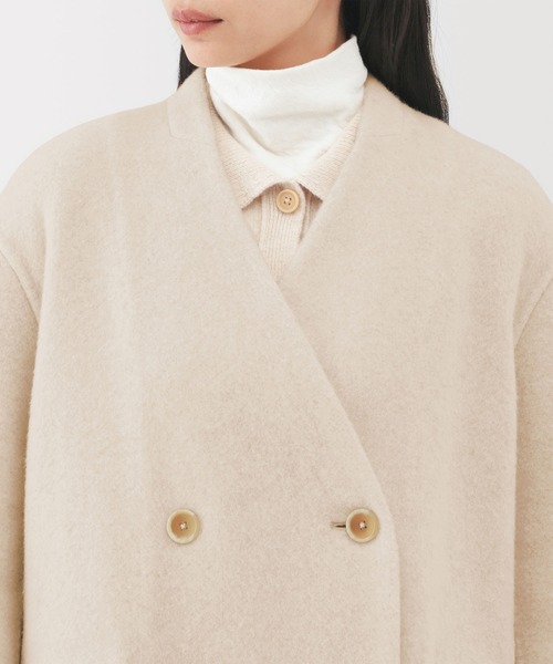 MUJI Labo（ムジラボ）の「〔MUJI Labo〕婦人　カシミヤ混ダブルブレストコート（その他アウター・レディース・ブラック/ライトベージュ・S/M/L）」の10枚目の写真