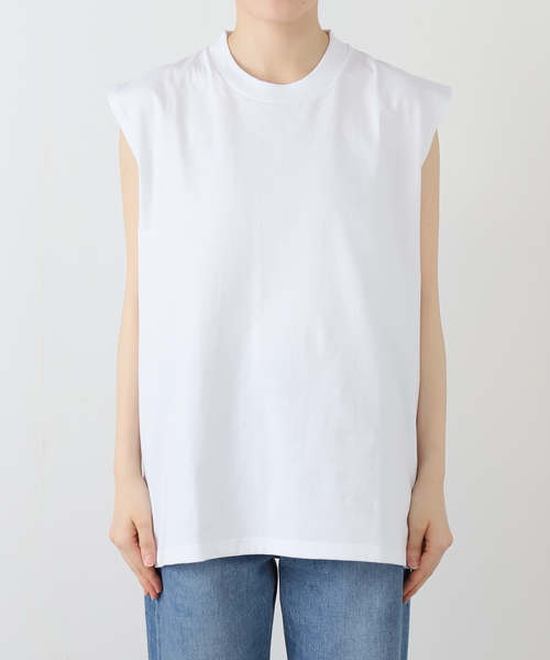 OUTDOOR PRODUCTS（アウトドアプロダクツ）の「GOAT NO SLEEVE TEE 9050（Tシャツ/カットソー・レディース・ライトグレー/ネイビー/ホワイト・SMALL）」の2枚目の写真