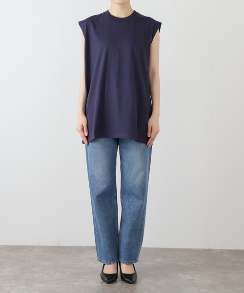 OUTDOOR PRODUCTS（アウトドアプロダクツ）の「GOAT NO SLEEVE TEE 9050（Tシャツ/カットソー・レディース・ライトグレー/ネイビー/ホワイト・SMALL）」の7枚目の写真