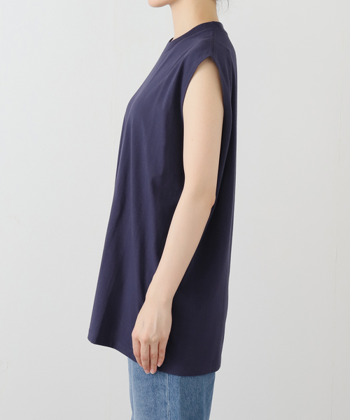 OUTDOOR PRODUCTS（アウトドアプロダクツ）の「GOAT NO SLEEVE TEE 9050（Tシャツ/カットソー・レディース・ライトグレー/ネイビー/ホワイト・SMALL）」の9枚目の写真