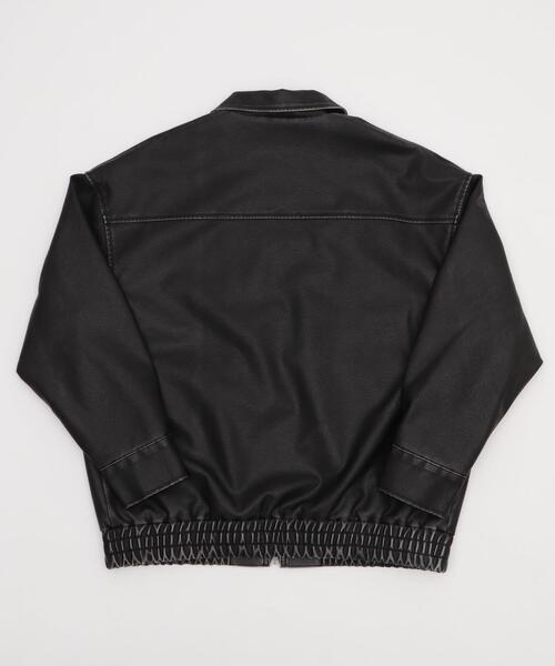 WEGO（ウィゴー）の「WEGO/ヴィンテージライクPUジャケット（ブルゾン・レディース・ブラック/ブラウン・FREE）」の4枚目の写真