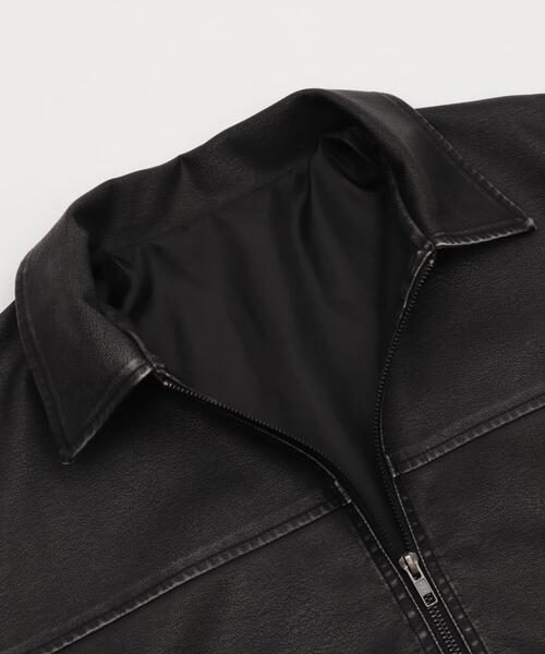 WEGO（ウィゴー）の「WEGO/ヴィンテージライクPUジャケット（ブルゾン・レディース・ブラック/ブラウン・FREE）」の6枚目の写真