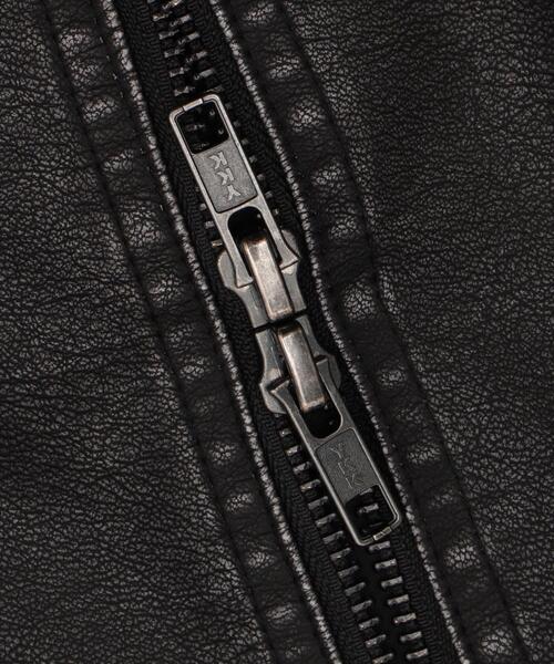 WEGO（ウィゴー）の「WEGO/ヴィンテージライクPUジャケット（ブルゾン・レディース・ブラック/ブラウン・FREE）」の7枚目の写真