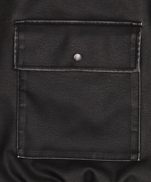 WEGO（ウィゴー）の「WEGO/ヴィンテージライクPUジャケット（ブルゾン・レディース・ブラック/ブラウン・FREE）」の9枚目の写真