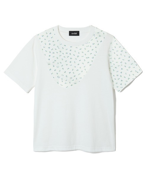 soduk(スドーク)の「flower t-shirt(Tシャツ/カットソー・レディース・グレー/ブラック/ホワイト・ONE SIZE)」の2枚目の写真