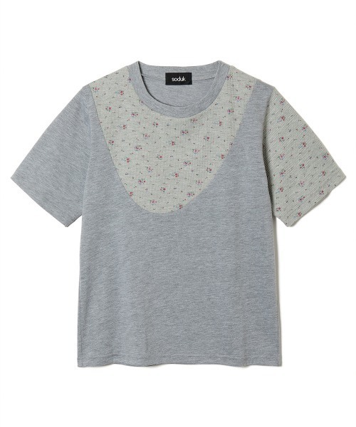 soduk(スドーク)の「flower t-shirt(Tシャツ/カットソー・レディース・グレー/ブラック/ホワイト・ONE SIZE)」の12枚目の写真